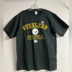 Pittsburgh Steelers Super Bowl XL Champs Men’s T-Shirt, M, Black/Gold🏈